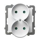 AS ANTYBAKTERYJNY Gniazdo podwójne z przesłonami torów prądowych, moduł bez ramki, produkt zawiera s