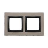 Simon 54 NATURE WMDZ-0120xS-098 Ramka 2-krotna Nature-Beton, CZARNY CHARAKTER, IP20/IP44. (IP44-nale DRN2/98 KONTAKT