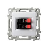 SZAFIR Gniazdo głośnikowe podwójne - kolor biały