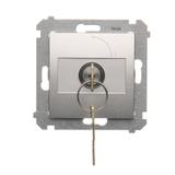 Łącznik na kluczyk pojedynczy jednobiegunowy 2 pozycyjny /0-I/ styk 1Z 5A 250V DW1K.01/43 KONTAKT