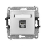ICON Mechanizm gniazda komputerowego pojedynczego 1xRJ45, kat. 5e, ekranowany, 8-stykowy srebrny met