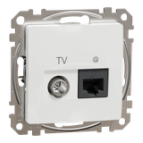 Sedna Design & Elements Gniazdo komputerowe-antenowe TV+RJ45 kat. 6 UTP białe SDD111469T SCHNEIDER