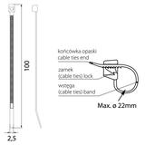 Opaska czarna OZC 25-100 UV (100szt)  25.100 OPATÓWEK