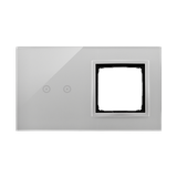 Simon 54 Touch Panel dotykowy S54 Touch 2 moduły 2 pola dotykowe poziome + 1 otwór na osprzęt S54 srebrna mgła DSTR220/71 KONTAKT