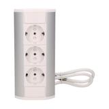 Gniazdo meblowe 3x2P+Z schuko biało-srebrne OR-GM-9001/W-G(GS) ORNO