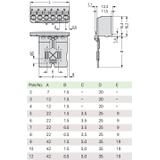 Gniazdo picoMAX raster 5mm 12‑biegunowe z płytką uchwytową i suwakiem 2092‑1112/002‑000 /50szt./ WAGO