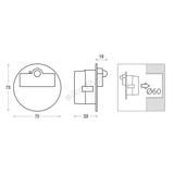 Oprawa Rueda Short LED PIR 120 Motion Sensor Light | 10 V DC | 1,0 W | IP 20 |LED | niebieski |PIR 1