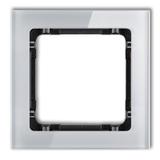 DECO Ramka uniwersalna pojedyncza - efekt szkła (ramka: szara; spód: czarny)