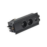 SIMON 480 TS48-530E20B00-44 Indesk 2 gn. typ E + ładowarka USB typ A+C; złącze 10 cm przewód; czarny