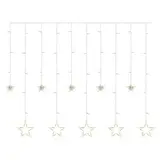 Dekoracje - 115 LED sople gwiazdki 185x105 cm ciepła biel, IP44