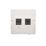 Simon Basic Gniazdo komputerowe RJ45 kat.5e + telefoniczne RJ12 . Montaż gniazda na wkręty do puszki biały BM5T.02/11 KONTAKT