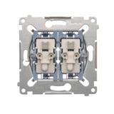 Simon 54 Łącznik schodowy podwójny z podświetleniem (mechanizm) 10A 250V szybkozłączka *Posiada 2 niezależne układy podświetlenia SW6/2XLM KONTAKT