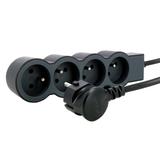 PRZEDŁUŻACZ STANDARD 4X2P+Z, Z PRZEWODEM 3.0 METRA 3X1.5 MM2 - CZARNY/GRAFITOWY, Legrand