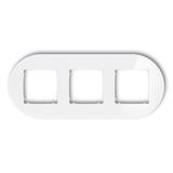 ICON Ramka uniwersalna potrójna okrągła - efekt szkła (ramka: biała; spód: biały) biały