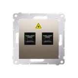 Simon 54 Gniazdo światłowodowe / optyczne podwójne SC/APC złoty mat