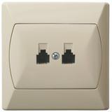 AKCENT Gniazdo telefoniczne podwójne niezależne - kolor beżowy