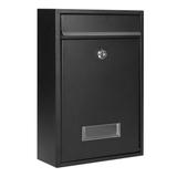 Skrzynka na listy BALI z galwanizowanej stali mała z wizytownikiem kolor czarny MB-3/B ORNO