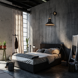 MILAGRO Kinkiet SALMA BLACK / WOOD 1xE27 60W