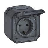 NOWE PLEXO - GN. SCHUKO 2P+Z ZACISKI AUTO KOMPLET NATYNKOWY 16 A-250V ANTRACYT 069799L LEGRAND