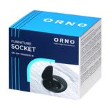 Gniazdo meblowe O6cm wpuszczane w blat z pokrywką, ładowarką USB i przewodem 1,9m, 1x2P+Z (Schuko), OR-GM-9040(GS)/B ORNO