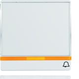 BERKER Q.1/Q.3/Q.7 Klawisz 2 soczewką duż. z polem opisowym nadrukowany symbol dzwonek biały aksamit