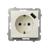 SONATA Gniazdo pojedyncze z uziemieniem schuko z przesłonami torów prądowych, z ładowarką USB - kolo