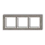 DECO Ramka uniwersalna potrójna - beton (ramka: ciemnoszary; spód: biały)