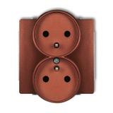 DECO Mechanizm gniazda podwójnego do ramki DECO Soft z uziemieniem 2x(2P+Z) (przesłony torów prądowy