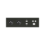 Simon 100 Panel 4-krotny: 2 gniazda + HDMI + USB + TV/SAT+ RJ45 czarny mat 10020406-238 KONTAKT