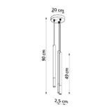 LAMPA Wisząca Tuba MOZAICA 3 Czarna SOLLUX SL.0893