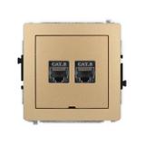 DECO Mechanizm gniazda komputerowego podwójnego 2xRJ45, kat. 8, ekranowany, 8-stykowy, bez pola opis