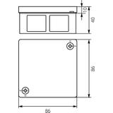 VP-22 Puszka n/t 86x86x40mm IP55 6-wl 2wkr dł.gum. Z-ac. biała VP 022-51 61.128 OPATÓWEK
