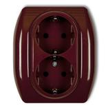 TREND Gniazdo podwójne z uziemieniem SCHUKO 2x(2P+Z) (przesłony torów prądowych) brązowy