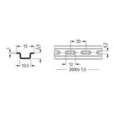 szyna perforowana 2m, 15 x 5,5 mm WAGO