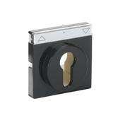 CARAT/FUTURE  Pokrywa z polem opisowym. Z nadrukiem Do wyłącznika na klucz i wyłącznika/przycisku ża