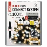 Lampki świąteczne łączone Profi łańcuch 100LED 10m ciepła biel+zimna biel miga czarny timer D2AN01 EMOS
