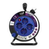 Przedłużacz bębnowy MINI, 4 gniazda 2P+Z (Schuko), metalowy stojak, polwinit H05VV-F 3x1.5mm2 - 15m OR-AE-13171(GS)/15M ORNO
