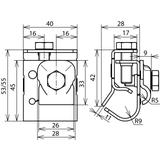 Zacisk do rynny, do zawiniętych brzegów 16-22 mm, stal nierdzewna NIRO