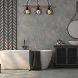 MILAGRO Lampa wisząca ULF BLACK/WOOD 3xE27