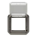 NOWE PLEXO - ADAPTER ARTEOR/MOSAIC Z PRZEZRO. KLAPKĄ MECH. 70,5X70,5MM ANTRACYT