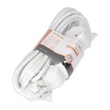 Przedłużacz 3-krotny 2P+Z 5m H05VV-F 3x1,5mm2 Imax=16A płaska wtyczka biały ES-4/W/5 ORNO
