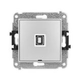 ICON Gniazdo pojedyncze USB A-B 2.0, bez pola opisowego srebrny metalik 7IGUSBBO-3 KARLIK
