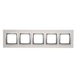 Simon 54 Nature Ramka 5-krotna Nature-Metal INOX KLASYCZNY IP20/IP44* (*IP44-należy zastosować zestaw uszczelek DUN5) DRN5/77 KONTAKT