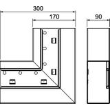 GS-AFS90170RW, Naroże płaskie 90X170 CZ.B.