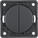 Integro Łącznik wieloklawiszowy przyciskowy, czarny granit, mat