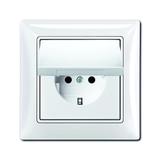 BASIC55 Gniazdo SCHUKO z klapką Poziom ochrony: IP 44 biały alpejski