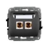 TREND Mechanizm gniazda głośnikowego pojedynczego (typu banan - czerwony i czarny, pozłacany, 4 mm2,