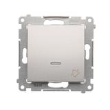 Simon 54 Przycisk „dzwonek” z podświetleniem LED 16A z. śrub. srebrny mat