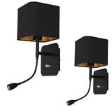 Milagro kinkiet Napoli E27 + LED 1W 90lm 4000K czarno/złoty ML6366