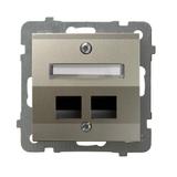 AS Obudowa gniazda podwójnego typu Keystone skośna - kolor satyna light